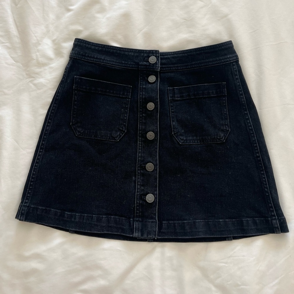 Madewell Stretch Denim A-Line Mini Skirt Pockets